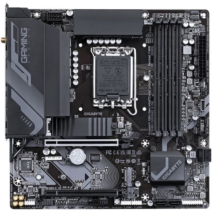 Scheda madre - GIGABYTE - B760M Gaming X AX - DDR5 fino a 7600 MHz - Wi-Fi 6E - LAN 2.5GbE