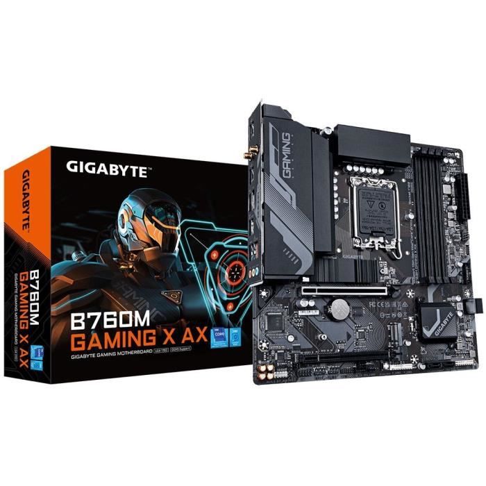 Scheda madre - GIGABYTE - B760M Gaming X AX - DDR5 fino a 7600 MHz - Wi-Fi 6E - LAN 2.5GbE