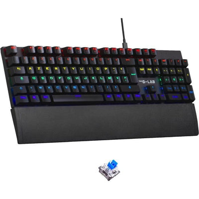 Tastiera da gioco meccanica - THE G-LAB - KEYZ -CARBON -EX/FR - Retroilluminata - Interruttore blu - Poggiapolsi - FR