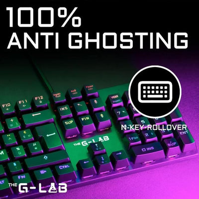 Tastiera da gioco meccanica - THE G-LAB - KEYZ -CARBON -EX/FR - Retroilluminata - Interruttore blu - Poggiapolsi - FR