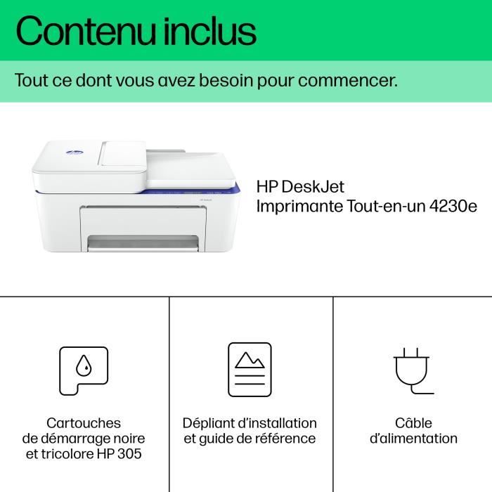 Stampante All-in-One HP Deskjet 4230e Color Inkjet Copy Scan - 3 mesi di inchiostro istantaneo inclusi con HP+