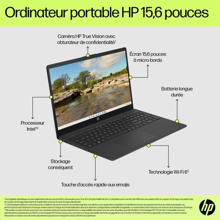 PC portatile HP 15-fd0064nf - 15,6 FHD - Core i3-N305 - 8 GB di RAM - Memoria SSD da 256 GB - Windows 11 - AZERTY