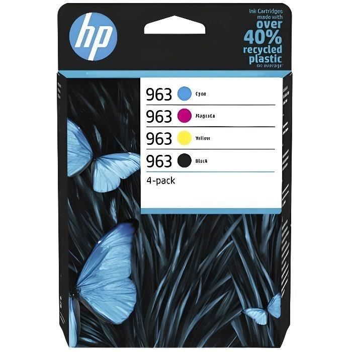 Confezione da 4 cartucce di inchiostro originali HP 963, nero / ciano / magenta / giallo (6ZC70AE) per stampanti HP OfficeJet Pro 9010/9020