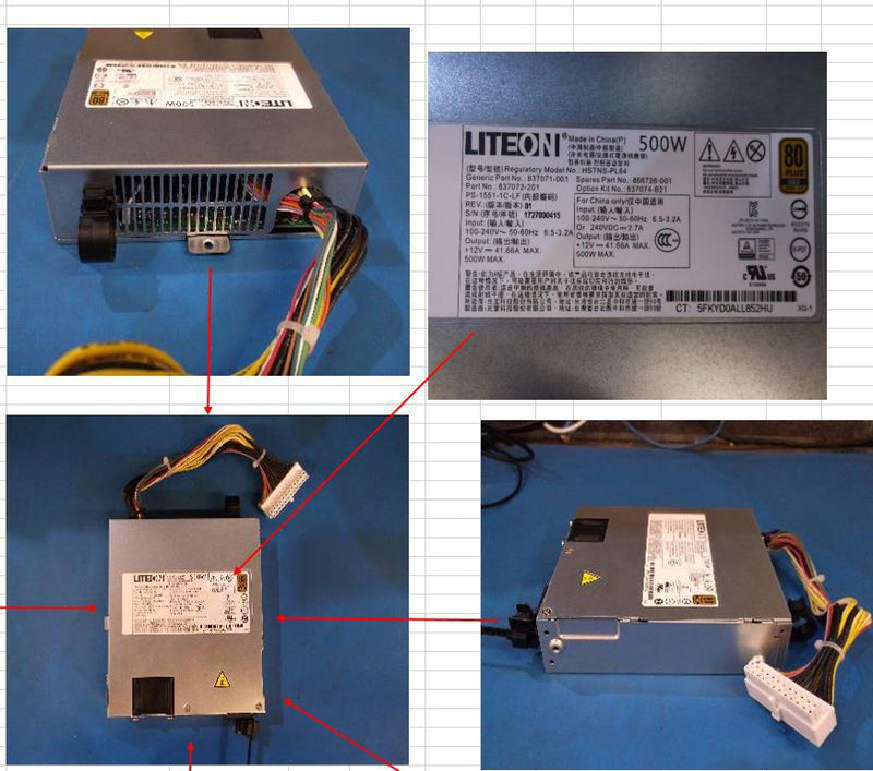 1U 500W power supply unit,