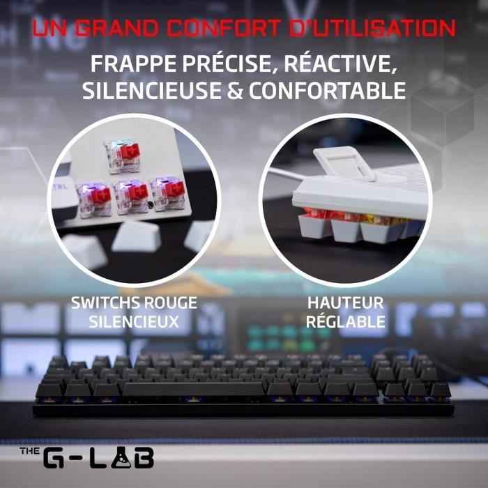 Tastiera giocatore - The G -lab - keyz -mercury -w/fr - meccanica - tkl - bianco