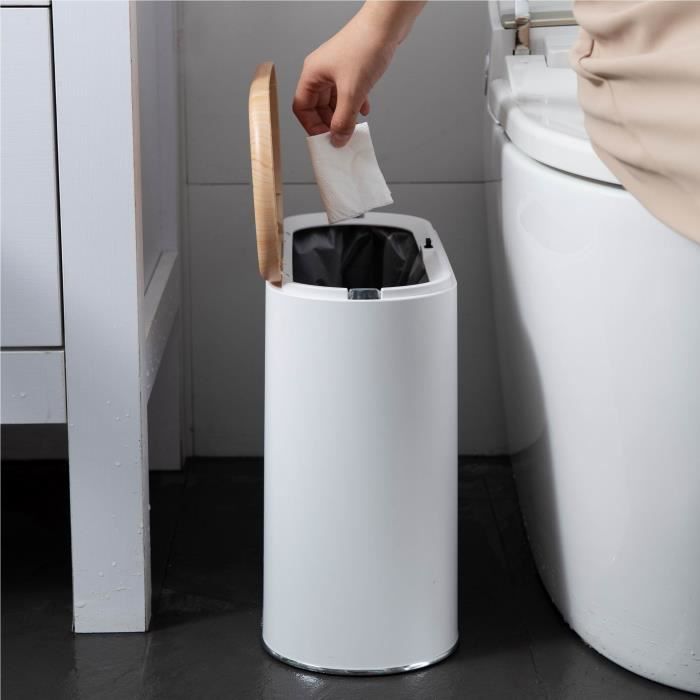 Pattumiera da bagno a spinta stretta - ALDO - KITCHEN MOVE - 10 L - Legno