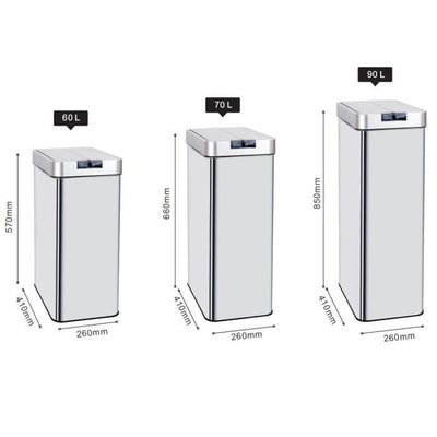 CUCINA MOVE Pattumiera automatica SILVERLAKE - 70L - Acciaio inox con reggette