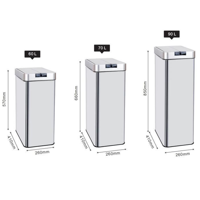 CUCINA MOVE Pattumiera automatica SILVERLAKE - 70L - Acciaio inox con reggette