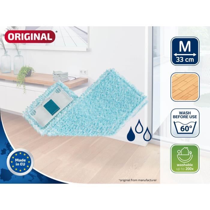LEIFHEIT Clean Twist M Ergo super soft 52122 Coprispazzola di ricambio per mocio piatto, rivestimento speciale per pavimenti fragili