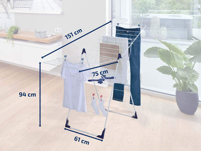 LEIFHEIT 81408 Essiccatore su piedini di apertura a chiusura semiautomatica 20 metri CLASSIC 200 Flex bianco e blu