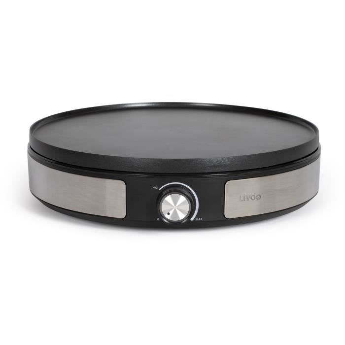 Crepiera reversibile - LIVOO - DOP247 - 1500W - Piastra reversibile: 1 x 33 o 7 x 10 cm - Antiaderente - Termostato regolabile