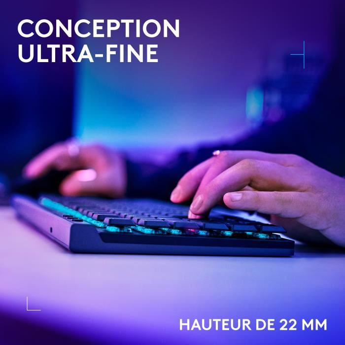 Tastiera da gioco - Wireless - Logitech G - G515 TKL Lightspeed - Meccanica lineare - RGB - AZERTY - Nera