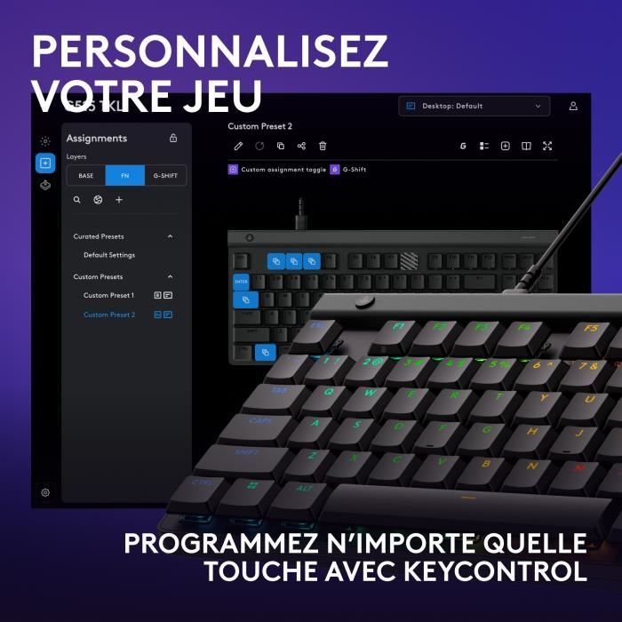 Tastiera da gioco - cablata - Logitech G - G515 TKL - Meccanica - RGB - AZERTY - Nera