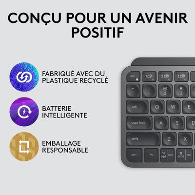 Logitech Wireless Keyboard - MX Keys Mini - GRAFITE - Compatta, Bluetooth, retroilluminata per MAC, iOS, Windows, Linux, Android