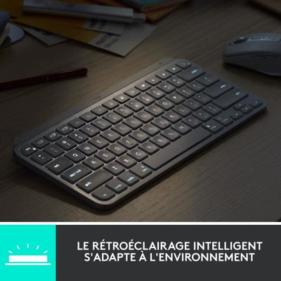 Logitech Wireless Keyboard - MX Keys Mini - GRAFITE - Compatta, Bluetooth, retroilluminata per MAC, iOS, Windows, Linux, Android