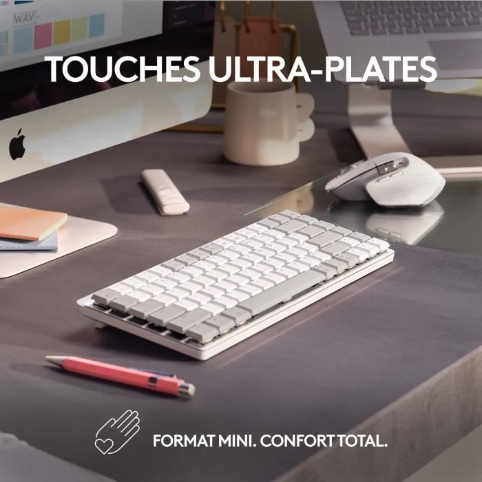 Logitech - tastiera wireless per mac - mini mini meccanico - grigio pallido