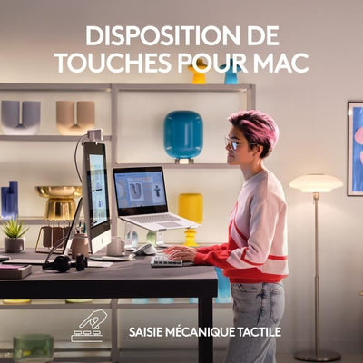 Logitech - tastiera wireless per mac - mini mini meccanico - grigio pallido