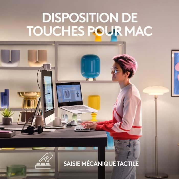 Logitech - tastiera wireless per mac - mini mini meccanico - grigio pallido