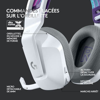 Cuffie da gioco - Wireless - LOGITECH G - G733 LIGHTSPEED - Bianco