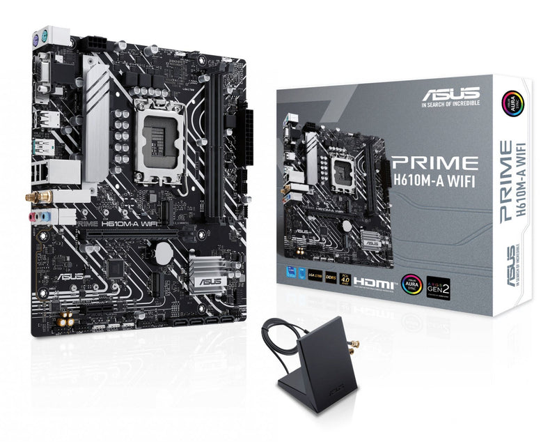 MB Asus 1700 Intel PRIME H610M-A WIFI- PCIe4- M.2- 2xDDR5- HDMI- DP- VGA- SATA3- USB3.2 Gen1- mATX