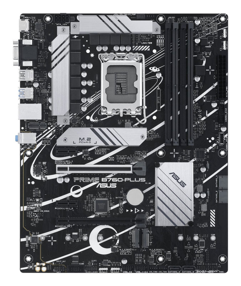 MB Asus 1700 Intel PRME B760-PLUS- PCIe5/4/3- 3xM.2- 4xDDR5- DP- VGA- HDMI- SATA6- USB3.2 Gen2 & Gen1- ATX