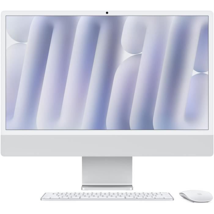 Apple iMac 24 schermo retina 4,5K SSD da 512 GB 24 GB RAM Chip M4 CPU a 10 core GPU a 10 core Argento (2024)
