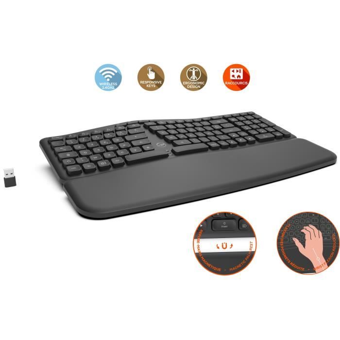 Tastiera wireless ergonomica - MOBILITY LAB - ML313153 - Tasti concavi - Windows