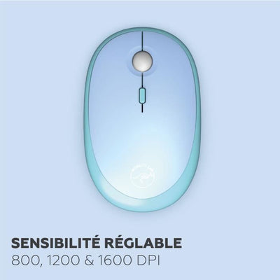 Combo tastiera + mouse wireless - MOBILITY LAB - Colore puro - Blu - Design ergonomico - Digitazione discreta