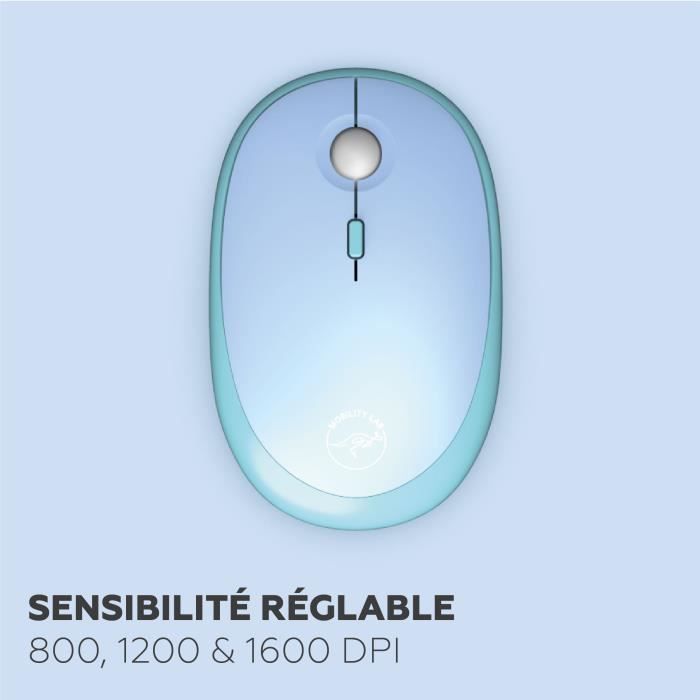 Combo tastiera + mouse wireless - MOBILITY LAB - Colore puro - Blu - Design ergonomico - Digitazione discreta
