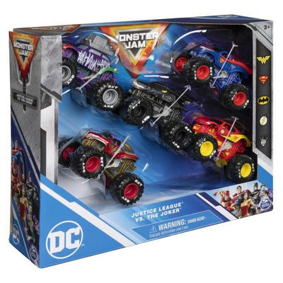 CONFEZIONE DA 5 VEICOLI DIE-CAST 1:64 DC COMICS Monster Jam