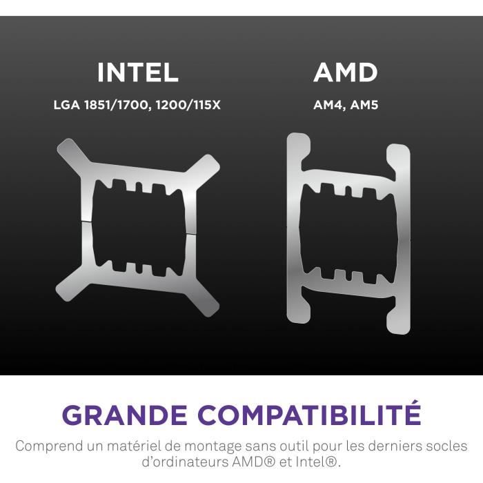 Raffreddamento ad acqua - NZXT - RL-KN36E-B2 - Kraken Elite 360 - Schermo da 2,72" e anello RGB personalizzabile - Nero