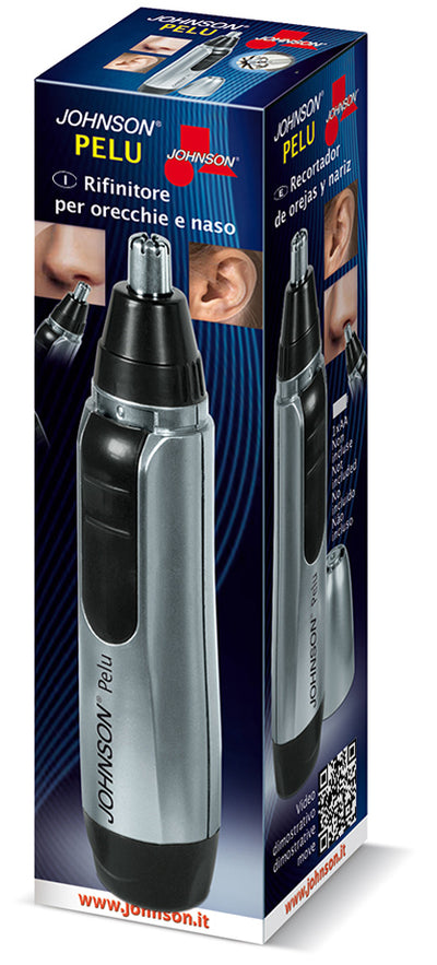 Rifinitore Naso e Orecchie Testina Intercambiabile Batteria Inclusa Grigio/Nero