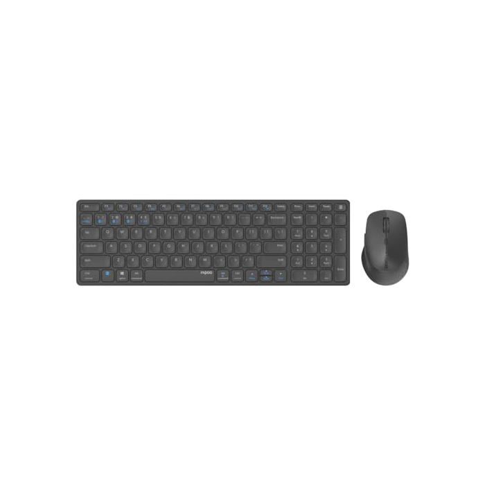 Set tastiera e mouse - RAPOO - 9700M - Wireless - AZERTY - Ultrasottile - Nero