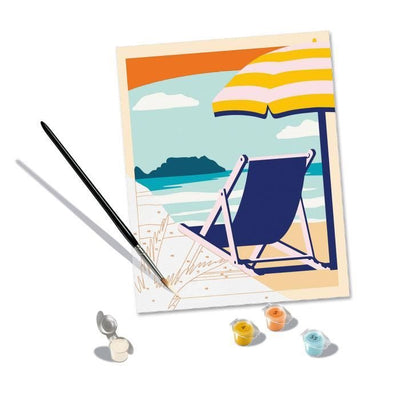CreArt 24x30 cm Relax in spiaggia, Adulto, Dipingi con i numeri, 23897, Ravensburger