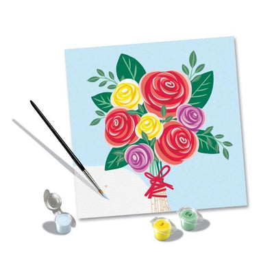CreArt 20x20 cm Bouquet di rose, Tempo libero creativo, Adulto, Dipingi con i numeri, 25520, Ravensburger
