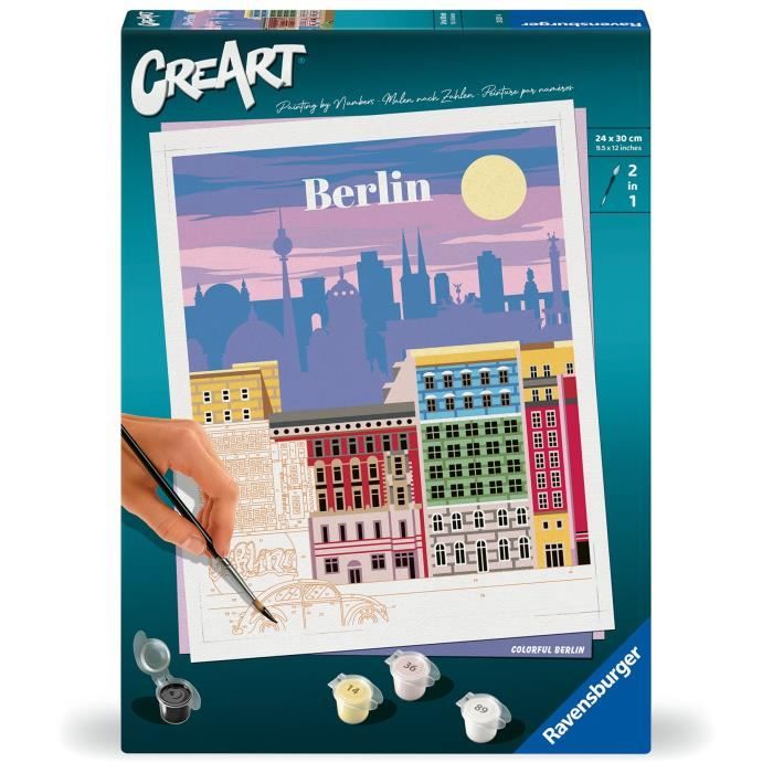 CreArt 24x30 cm Berlino, Adulto, Dipingi con i Numeri, 25521, Ravensburger