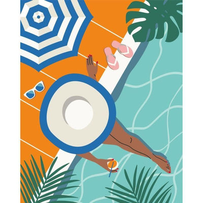 CreArt 24x30 cm Pool Time, Adulto, Dipingi con i Numeri, 25523, Ravensburger