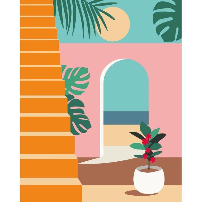 CreArt 24x30 cm Modalità Vacanza, Adulto, Dipingi con i Numeri, 25524, Ravensburger