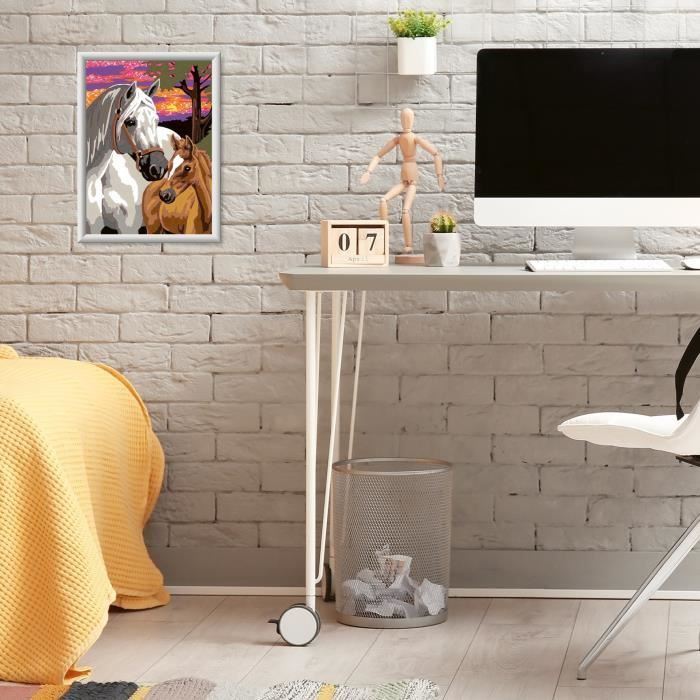 CreArt Kids 18x24cm Cavalli al tramonto, Kit di pittura con i numeri, età 9+, 25809, Ravensburger