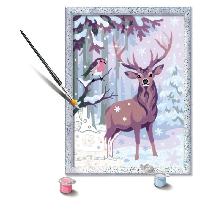 CreArt Kids 18x24cm Romantic Deer, Kit di pittura con i numeri, Numero d&