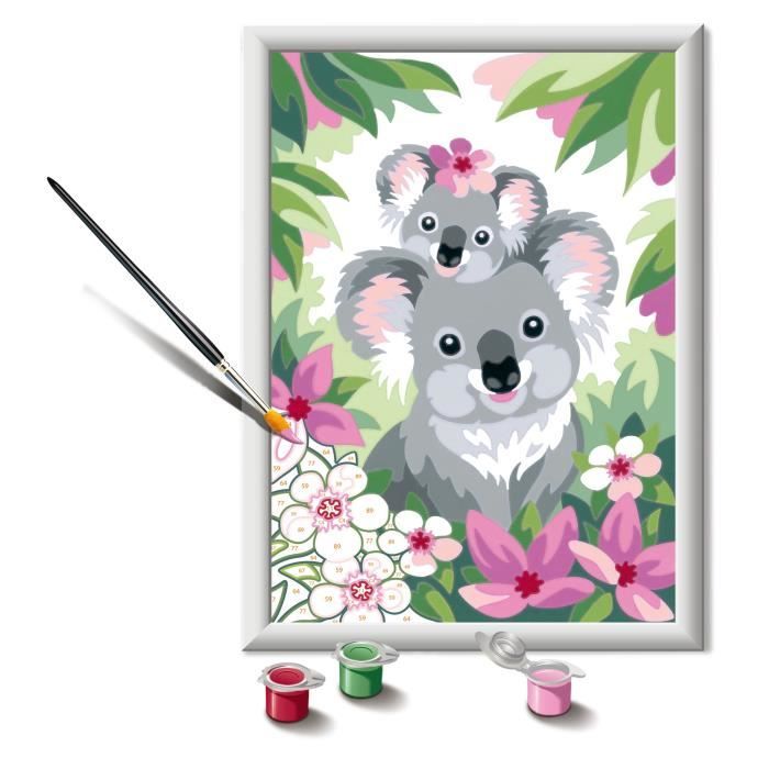 CreArt Kids 18x24cm Koala mamma e bambino, kit da dipingere con i numeri, numeri d&