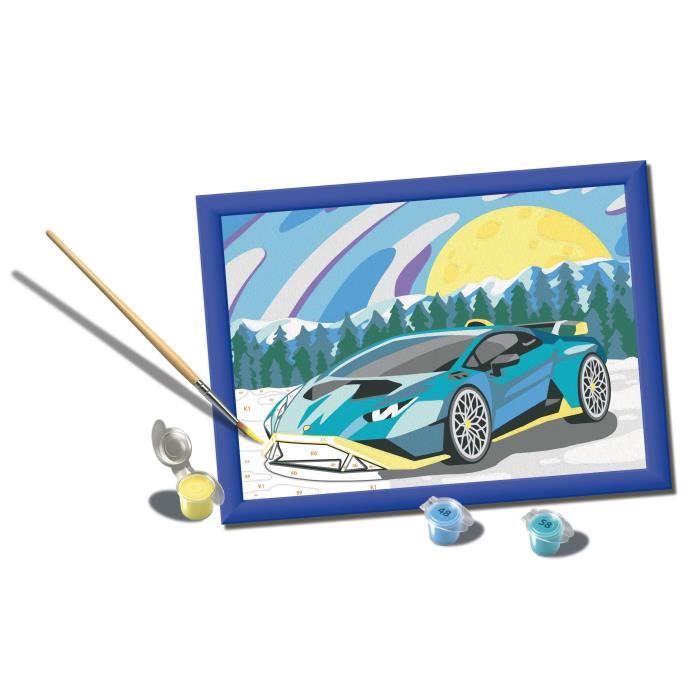 CreArt Kids 18x24cm Lamborghini, Kit di pittura con i numeri, Numero d&