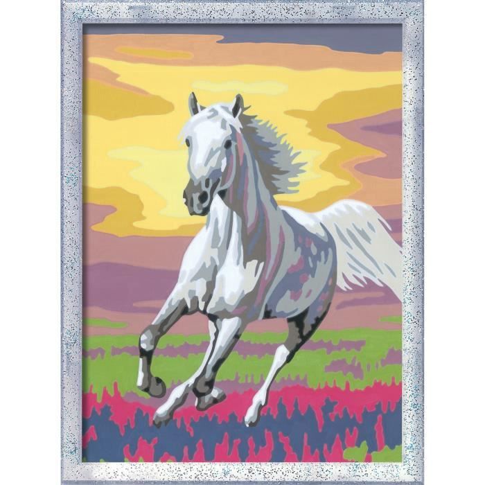 CreArt Kids 18x24 cm Cavallo nel prato, Kit da dipingere con i numeri, Numero d&