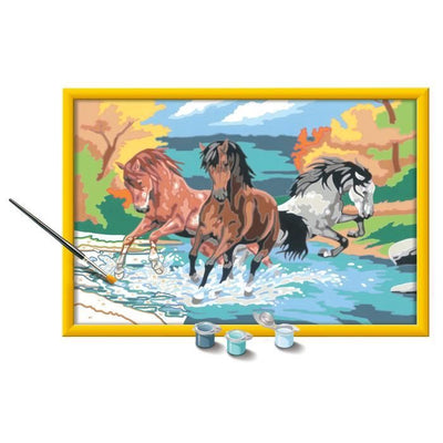 CreArt Kids 31x21cm Mandria di cavalli, Kit di pittura con i numeri, Numero d'arte, Età 9+, 25846, Ravensburger