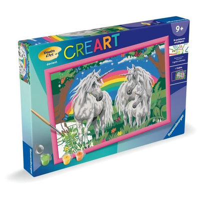 CreArt Kids 31x21cm Unicorn Land, Kit di pittura con i numeri, Numero d'arte, Età 9+, 25849, Ravensburger