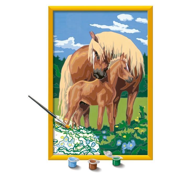 CreArt Kids 31x21cm Proud Horses, Kit di pittura con i numeri, Numero d&
