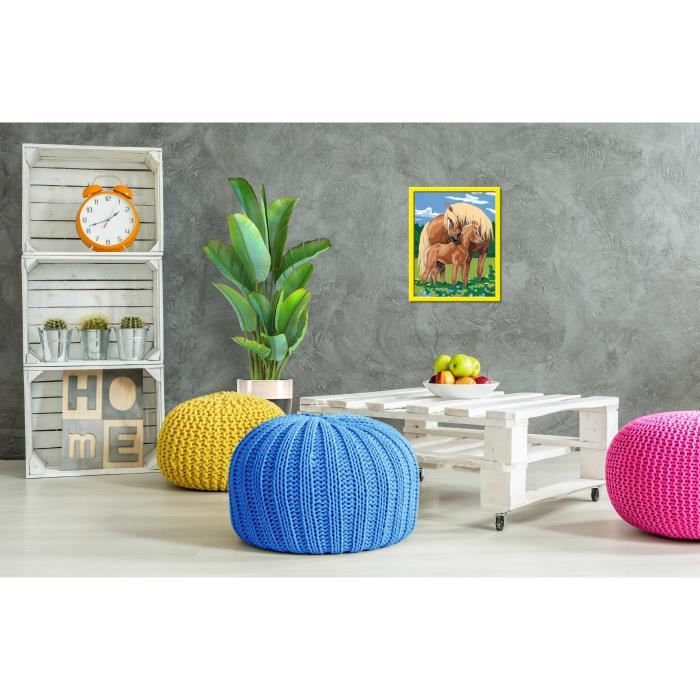 CreArt Kids 31x21cm Proud Horses, Kit di pittura con i numeri, Numero d&