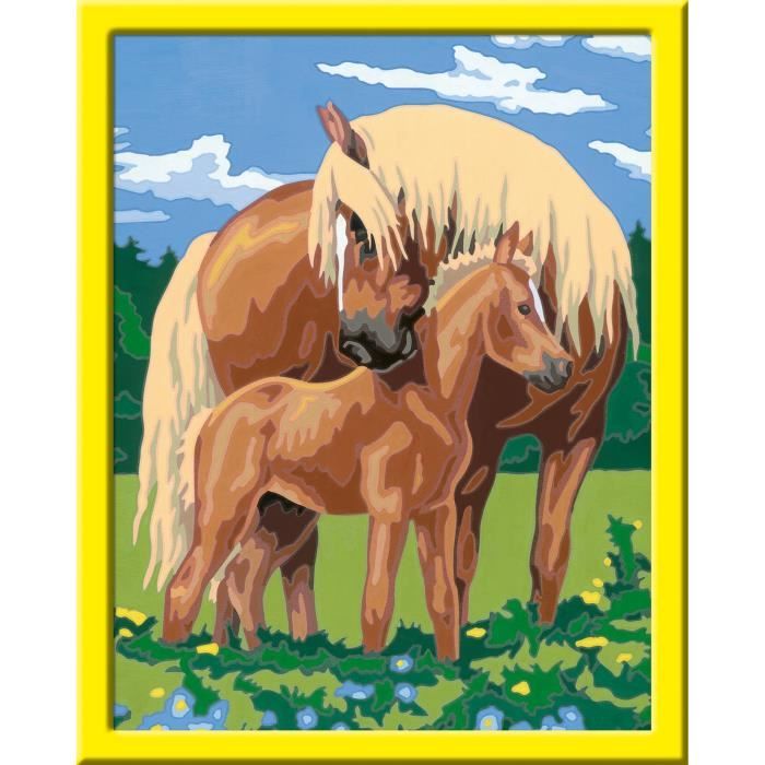 CreArt Kids 31x21cm Proud Horses, Kit di pittura con i numeri, Numero d&
