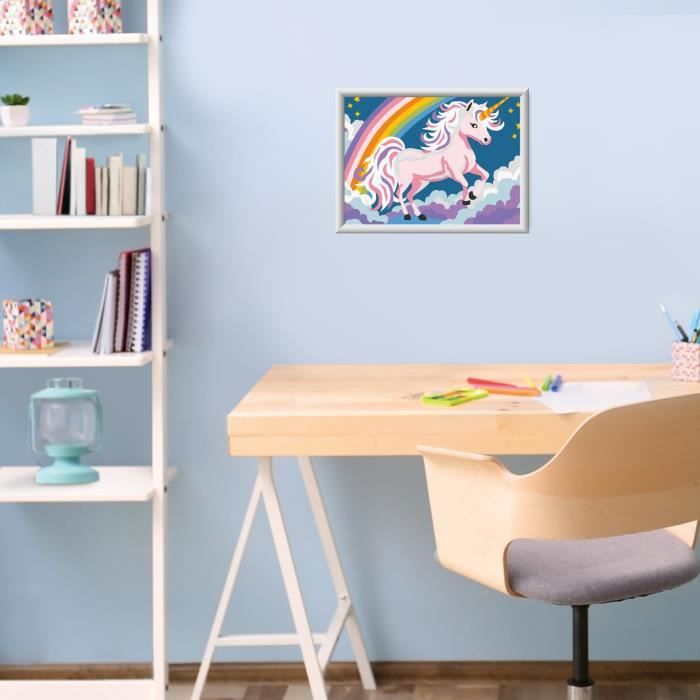CreArt Kids 18x24cm Neon Unicorn, Kit di pittura con i numeri, età 7+, 25904, Ravensburger