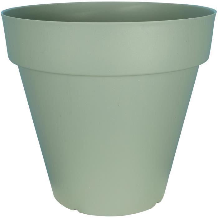 Fioriera rotonda RIVIERA SOLEILLA - Plastica - Diametro 60 cm Verde argilla